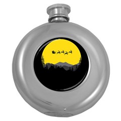 Christmas Dear Santa Claus Card Round Hip Flask (5 Oz) by Nexatart