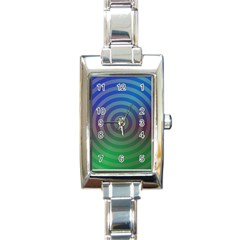 Blue Green Abstract Background Rectangle Italian Charm Watch