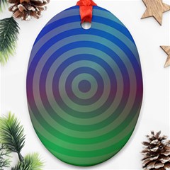 Blue Green Abstract Background Ornament (Oval)