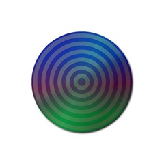 Blue Green Abstract Background Rubber Round Coaster (4 pack) 