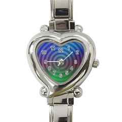 Blue Green Abstract Background Heart Italian Charm Watch