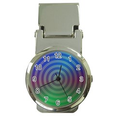 Blue Green Abstract Background Money Clip Watches