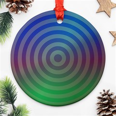 Blue Green Abstract Background Round Ornament (Two Sides)