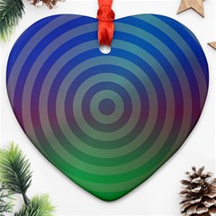 Blue Green Abstract Background Heart Ornament (Two Sides)