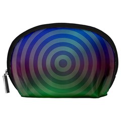 Blue Green Abstract Background Accessory Pouches (Large) 