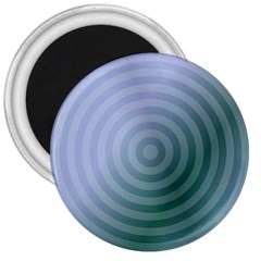 Teal Background Concentric 3  Magnets by Nexatart