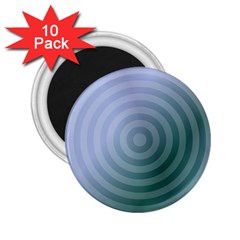 Teal Background Concentric 2 25  Magnets (10 Pack)  by Nexatart