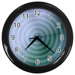 Teal Background Concentric Wall Clocks (black) by Nexatart