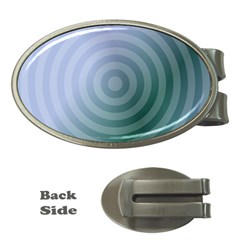 Teal Background Concentric Money Clips (oval) 