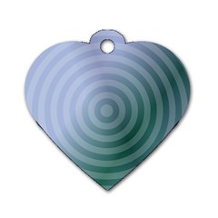 Teal Background Concentric Dog Tag Heart (two Sides) by Nexatart