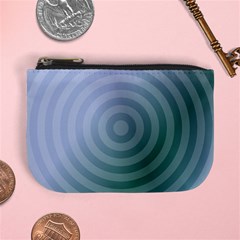 Teal Background Concentric Mini Coin Purses by Nexatart