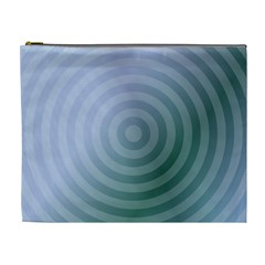 Teal Background Concentric Cosmetic Bag (xl) by Nexatart