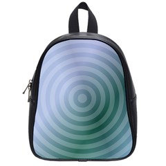 Teal Background Concentric School Bag (small) by Nexatart