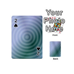 Teal Background Concentric Playing Cards 54 (mini)  by Nexatart