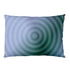 Teal Background Concentric Pillow Case (two Sides) by Nexatart