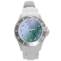 Teal Background Concentric Round Plastic Sport Watch (l)