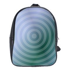 Teal Background Concentric School Bag (xl) by Nexatart