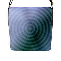 Teal Background Concentric Flap Messenger Bag (l)  by Nexatart