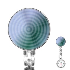 Teal Background Concentric Stainless Steel Nurses Watch by Nexatart