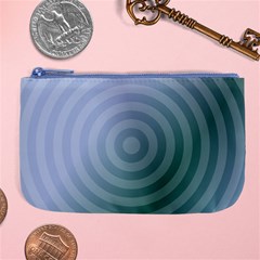 Teal Background Concentric Large Coin Purse by Nexatart