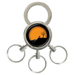 Couple Dog View Clouds Tree Cliff 3-ring Key Chains by Nexatart