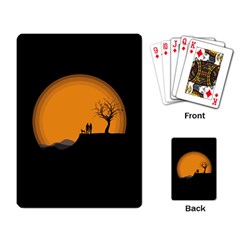 Couple Dog View Clouds Tree Cliff Playing Card by Nexatart