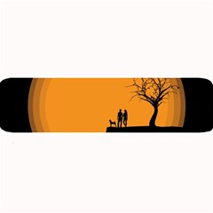 Couple Dog View Clouds Tree Cliff Large Bar Mats by Nexatart