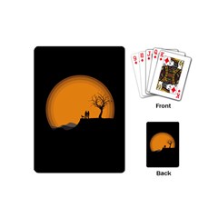 Couple Dog View Clouds Tree Cliff Playing Cards (mini)  by Nexatart