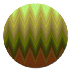 Zig Zag Chevron Classic Pattern Magnet 5  (round) by Nexatart