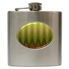 Zig Zag Chevron Classic Pattern Hip Flask (6 Oz) by Nexatart