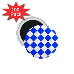 Blue White Diamonds Seamless 1 75  Magnets (100 Pack)  by Nexatart