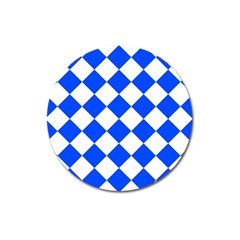 Blue White Diamonds Seamless Magnet 3  (round)