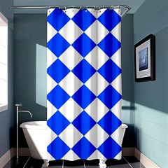 Blue White Diamonds Seamless Shower Curtain 36  X 72  (stall)  by Nexatart