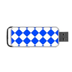 Blue White Diamonds Seamless Portable Usb Flash (one Side) by Nexatart