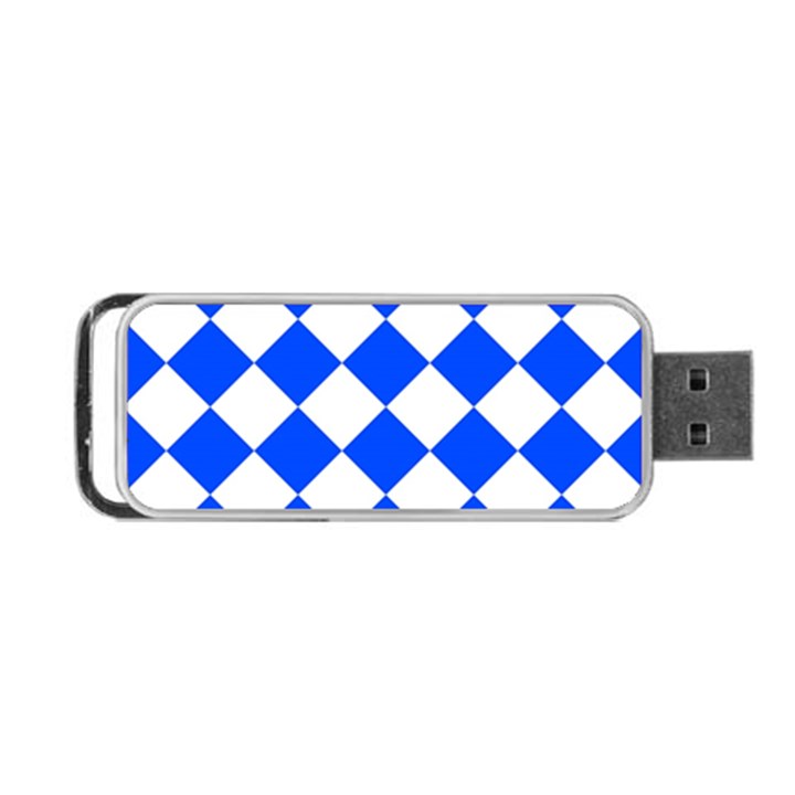 Blue White Diamonds Seamless Portable USB Flash (Two Sides)