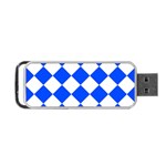 Blue White Diamonds Seamless Portable USB Flash (Two Sides) Back