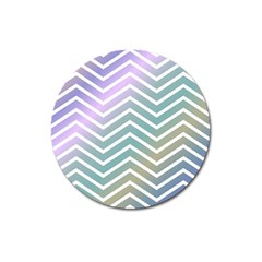 Zigzag Line Pattern Zig Zag Magnet 3  (round)