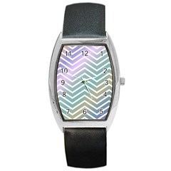 Zigzag Line Pattern Zig Zag Barrel Style Metal Watch by Nexatart