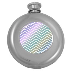 Zigzag Line Pattern Zig Zag Round Hip Flask (5 Oz) by Nexatart