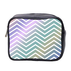 Zigzag Line Pattern Zig Zag Mini Toiletries Bag 2-side by Nexatart