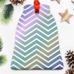 Zigzag Line Pattern Zig Zag Bell Ornament (two Sides) by Nexatart