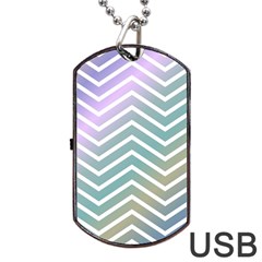 Zigzag Line Pattern Zig Zag Dog Tag Usb Flash (one Side) by Nexatart