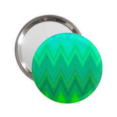 Green Zig Zag Chevron Classic Pattern 2 25  Handbag Mirrors