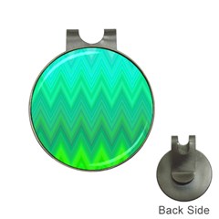 Green Zig Zag Chevron Classic Pattern Hat Clips With Golf Markers by Nexatart