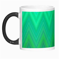 Green Zig Zag Chevron Classic Pattern Morph Mugs by Nexatart