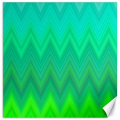 Green Zig Zag Chevron Classic Pattern Canvas 12  X 12   by Nexatart