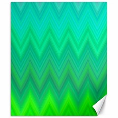 Green Zig Zag Chevron Classic Pattern Canvas 20  X 24   by Nexatart