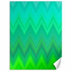 Green Zig Zag Chevron Classic Pattern Canvas 36  X 48   by Nexatart