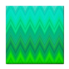 Green Zig Zag Chevron Classic Pattern Face Towel by Nexatart