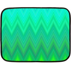 Green Zig Zag Chevron Classic Pattern Fleece Blanket (mini) by Nexatart